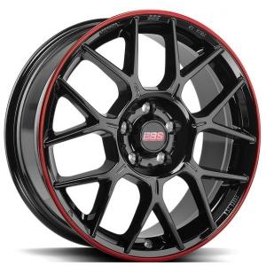 BBS XR Black Red 7.5x17 5/100 ET35 B70