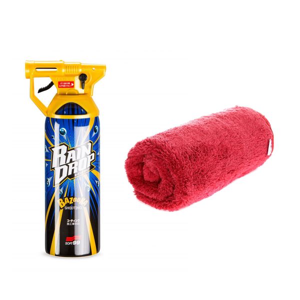 Snabbförsegling SOFT99 Bazooka Rain Drop, 300 ml, Vax + Polerduk