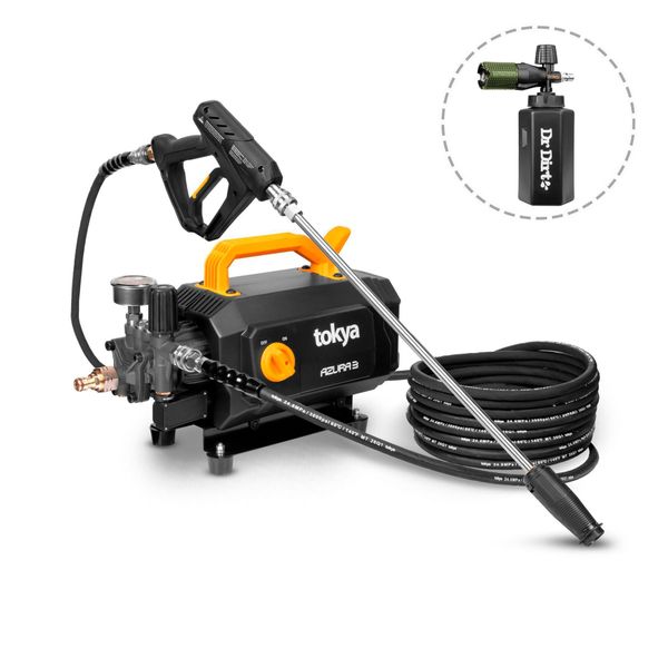 Högtryckstvätt TOKYA Azura 3, Med 20 m slang + Dr Dirt Foam Lance PRO G3