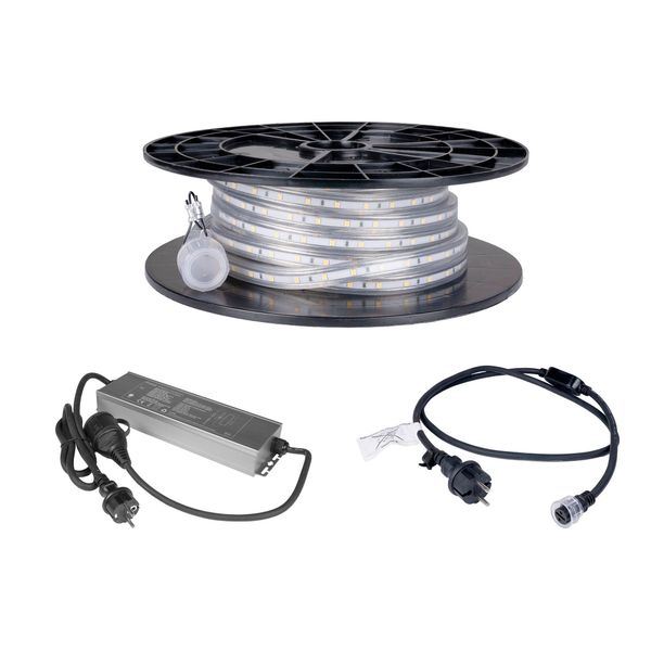 LED-list / Arbetsbelysning AGGE Lite 230V - 400 lm/m, 10 m, LED-list med nätsladd (3000K) + Powerbank