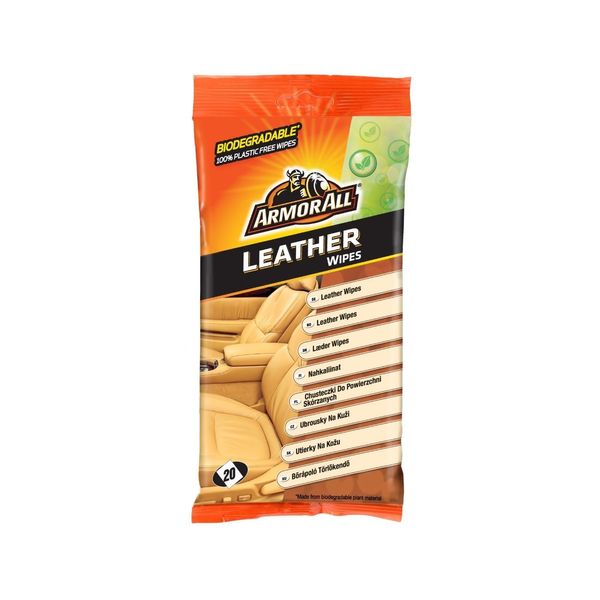 Våtservetter Läder Armor All Leather Wipes, 20 st (Flatpack)