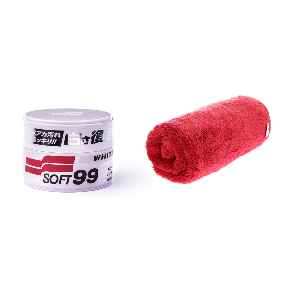 Bilvax SOFT99 White Soft Wax, 350 g, Vax + poleringsduk