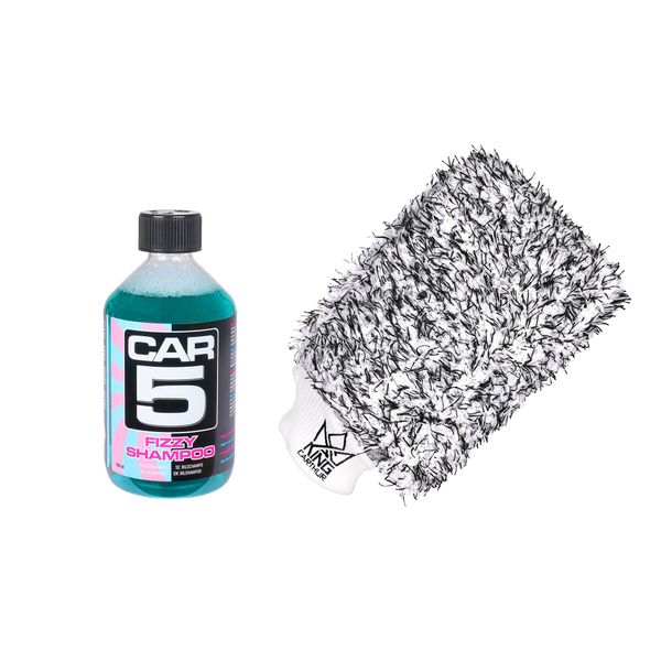 Bilschampo CAR5 Fizzy Shampoo - Neutralt, 500 ml + Wash Mitt
