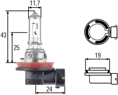 Halogenlampa HELLA STANDARD H11 PGJ19-2 - P671823 - abarth, alfa romeo, aprilia, audi, bmw, chrysler, citroën, dacia, daihatsu, dodge, ds, ducati, fia