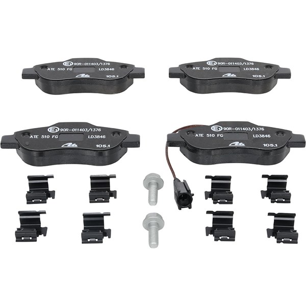 ATE Bromsbeläggsats, Framaxel Ate ceramic - P294355 - fiat 500, 500 c, panda, panda skåp/halvkombi, ford ka - OE 1559697, 1731171, 1736937