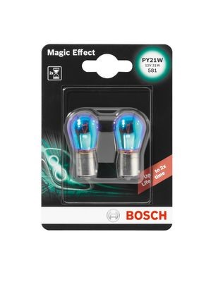 Glödlampa BOSCH Magic Effect BL PY21W BAU15s, Fram - P316191 - abarth, alfa romeo, alpina, audi, bmw, chevrolet, chrysler, citroën, dacia, daewoo, dai