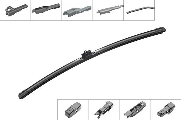 BOSCH Torkarblad, Fram, Bak, Sidoinstallation, Förarsi - P801658 - alpina, audi, bmw, citroën, dacia, fiat, ford, hyundai, infiniti, jaguar, land rove