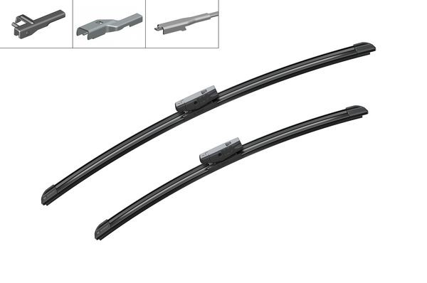 BOSCH Flatblade-torkarblad, Fram, Förarsida, Passagera - P580285 - bmw, fiat, mercedes-benz, opel