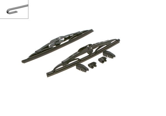 BOSCH Torkarblad, Förarsida, Passagerarsida Twin - P321548 - austin, citroën, land rover, trabant, vw - OE 101 208 24 01 26, 644 628 211 10, 644 628 3