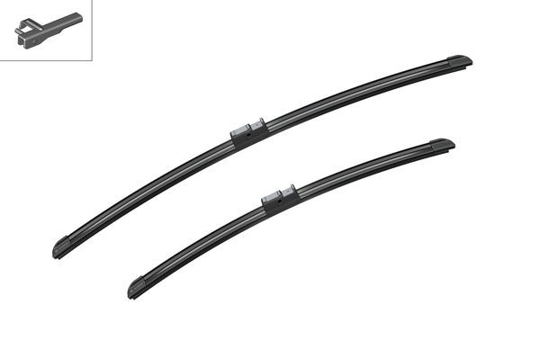 BOSCH Flatblade-torkarblad, Fram, Förarsida, Sidoinsta - P321577 - audi, skoda, vw - OE 1K1 955 425, 1K1 955 426, 1Z1 955 425