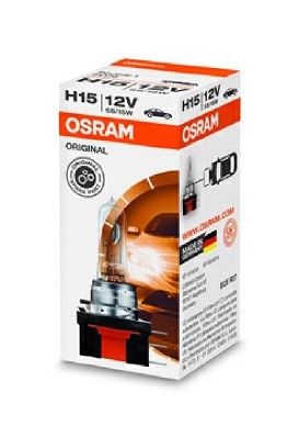 Halogenlampa OSRAM ORIGINAL H15 PGJ23T-1 - P390011 - abarth, alfa romeo, audi, bmw, fiat, ford, ford usa, jaguar, land rover, mazda, mercedes-benz, op