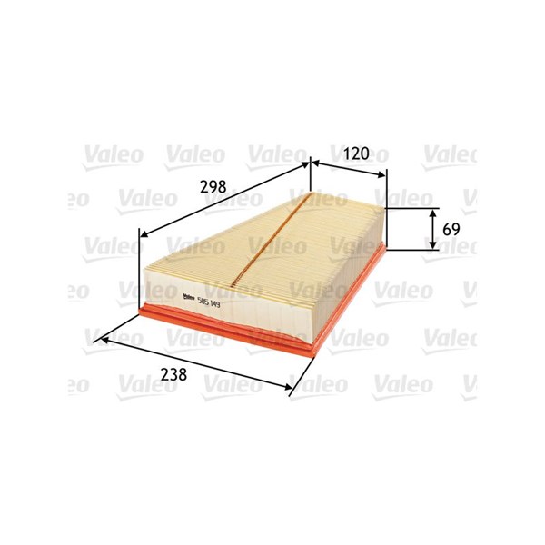 VALEO Luftfilter - P642963 - ford, volvo - OE 1418883, 1465170, 1479059