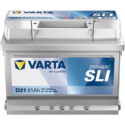 Startbatteri Varta Dynamic Sli D21 12v 61ah 600a - P654395 - alfa romeo, alpina, audi, austin, bmw, cadillac, chevrolet, chrysler, citroën, dacia, dai
