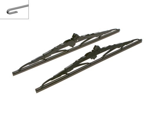 BOSCH Torkarblad, Fram, Förarsida, Passagerarsida - P1034302 - abarth, alfa romeo, aston martin, audi, austin, bmw, citroën, dacia, daewoo, daf, daiha