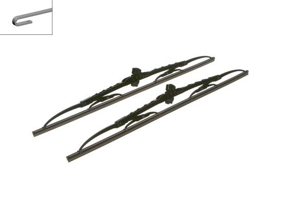 BOSCH Torkarblad, Fram, Förarsida, Passagerarsida - P1034305 - alfa romeo, alpina, austin, bmw, cadillac, chevrolet, citroën, dacia, daewoo, daf, dodg
