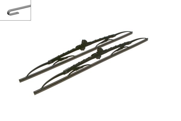 BOSCH Torkarblad, Fram, Förarsida, Passagerarsida - P1034307 - audi, cadillac, chevrolet, chrysler, citroën, dodge, fiat, ford, ford usa, gmc, honda,
