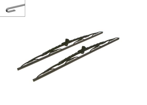 BOSCH Torkarblad, Fram, Förarsida, Passagerarsida - P1034308 - iveco, kia, mazda, mercedes-benz, nissan, opel, renault, renault trucks, vauxhall