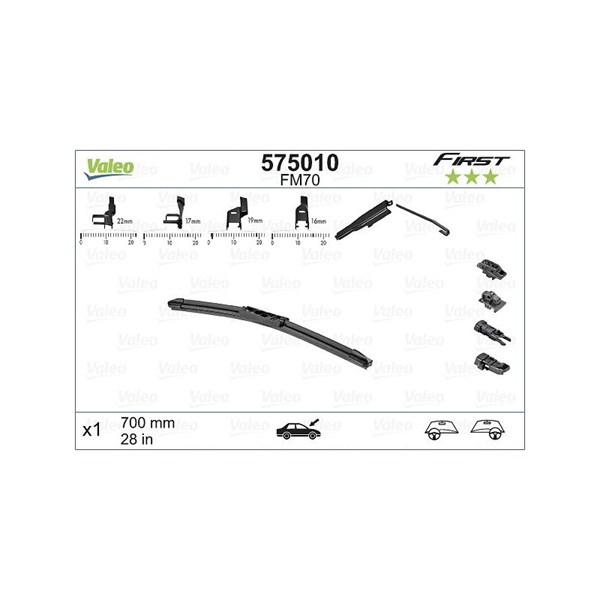 VALEO Torkarblad, Förarsida, Passagerarsida - P1062464 - audi, chrysler, citroën, fiat, ford, ford usa, jaguar, lancia, mercedes-benz, nissan, opel, p