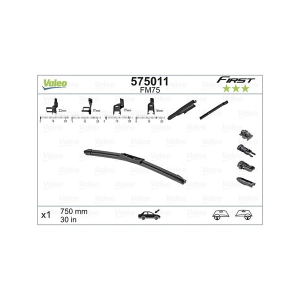 VALEO Torkarblad, Förarsida, Passagerarsida - P1062465 - bmw, citroën, ds, ford, opel, peugeot, renault, vauxhall