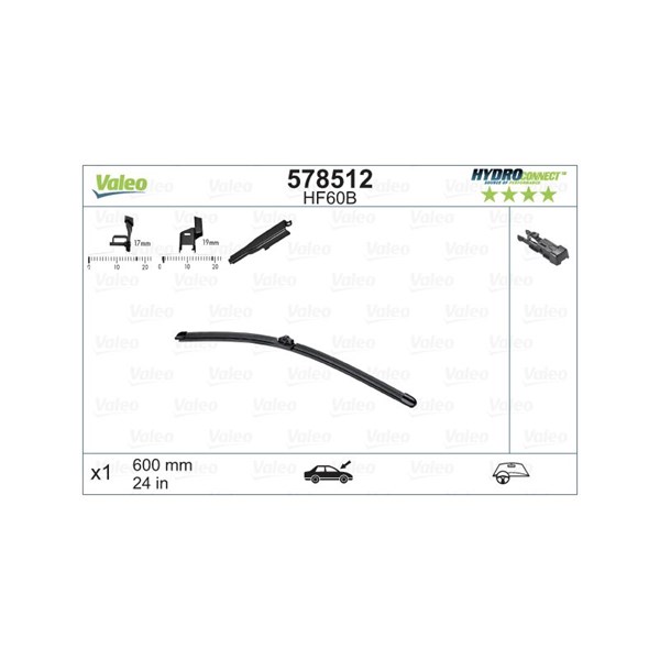 VALEO Torkarblad, Förarsida, Passagerarsida - P1062525 - citroën, ford, mercedes-benz, opel, peugeot, vauxhall - OE 16 115 877 80, 1611587780, 1899706