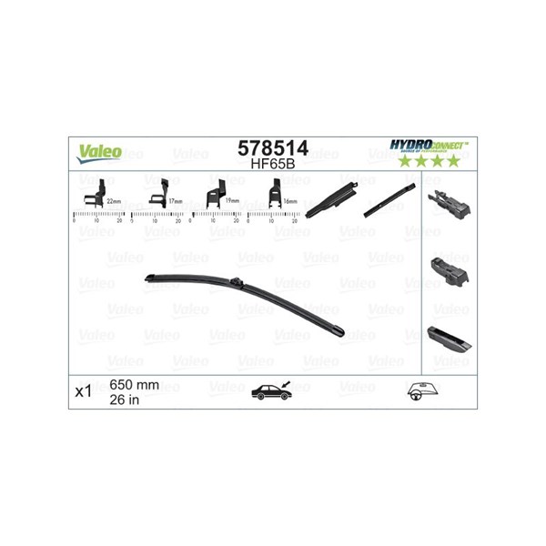 VALEO Torkarblad, Förarsida, Passagerarsida - P1062526 - chevrolet, citroën, ds, ford, mercedes-benz, opel, peugeot, renault, seat, vauxhall - OE 1473