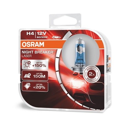 Halogenlampa OSRAM NIGHT BREAKER LASER H4 P43t - P1047206 - citroën, mercedes-benz, vw
