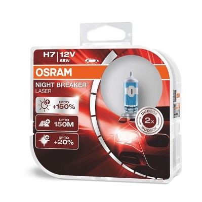 Halogenlampa OSRAM NIGHT BREAKER LASER H7 PX26d - P1047208 - alpina, audi, bmw, ford, land rover, mercedes-benz, mitsubishi, porsche, renault, renault