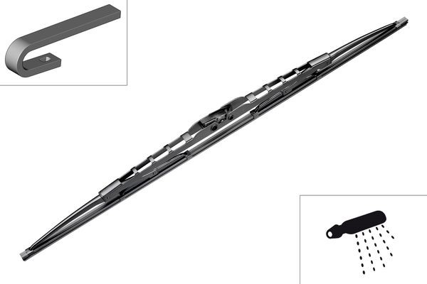 BOSCH Torkarblad, Fram Twin - P1111798 - citroën, dodge, fiat, ford, honda, hyundai, isuzu, jaguar, lancia, land rover, mazda, mercedes-benz, mitsubis