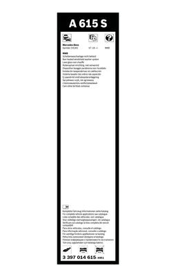 BOSCH Torkarblad, Fram, Förarsida, Passagerarsida - P1202934 - mercedes-benz - OE 9108240000, A 910 824 00 00