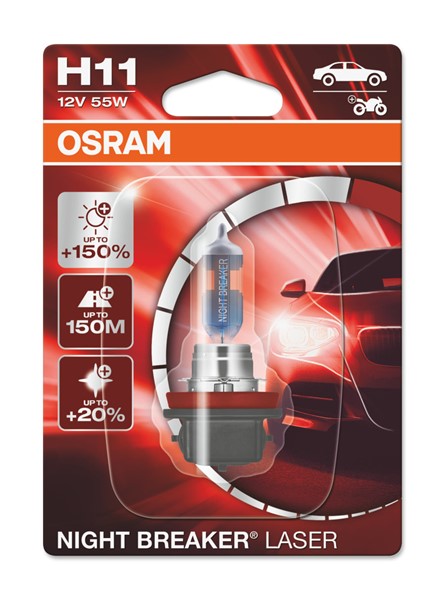 OSRAM Halogenlampa OSRAM NIGHT break LASER next gen H1 - P1239759 - abarth, alfa romeo, alpina, audi, bmw, citroën, daihatsu, fiat, ford, honda, hyund