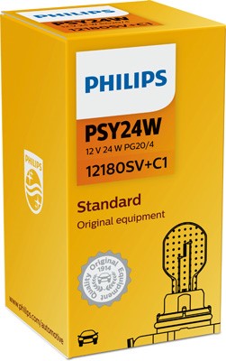 PHILIPS Glödlampa PHILIPS SilverVision PSY24W PG20/4, - P1239600 - bmw, land rover, jeep, volvo, citroën, vw, mercedes-benz, opel, vauxhall, lancia,