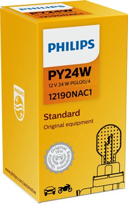 Glödlampa PHILIPS PY24W PGU20/4, Fram - P1239603 - abarth, alfa romeo, alpina, audi, bmw, fiat, lancia, land rover, mercedes-benz, opel, renault, sko