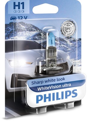 PHILIPS Halogenlampa PHILIPS WhiteVision ultra H1 P14, - P1239611 - maserati, bmw, rover, honda, land rover, volvo, subaru, alpina, iveco, saab, renau