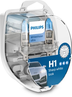 PHILIPS Halogenlampa PHILIPS WhiteVision ultra H1 P14, - P1239612 - maserati, bmw, rover, honda, land rover, volvo, subaru, alpina, iveco, saab, renau