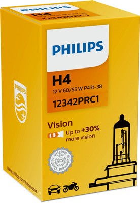 PHILIPS Halogenlampa PHILIPS Vision H4 P43t-38 12V - P1239632 - citroën, porsche, vw, mercedes-benz, audi - OE 000 544 9094, 000000 000374, 025816