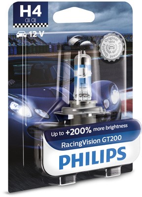 PHILIPS Halogenlampa PHILIPS RacingVision GT200 H4 P4 - P1239634 - citroën, porsche, vw, mercedes-benz, audi - OE 000 544 9094, 000000 000374, 025816
