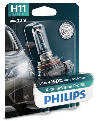 PHILIPS Halogenlampa PHILIPS X-tremeVision Pro150 H11 - P1239654 - bmw, honda, dacia, land rover, jeep, volvo, subaru, alpina, suzuki, iveco, renault