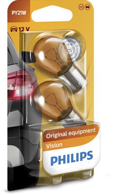 PHILIPS Glödlampa PHILIPS PY21W BAU15s, Fram, Bak, Ba - P1239664 - abarth, alfa romeo, alpina, aprilia, audi, bmw, chevrolet, chrysler, citroën, daci