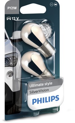 Glödlampa PHILIPS SilverVision PY21W BAU15s, Fram, Bak - P1239665 - bmw, maserati, rover, honda, dacia, land rover, jeep, volvo, subaru, ssangyong, al