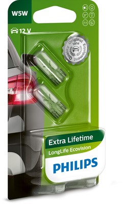 PHILIPS Glödlampa PHILIPS LongLife EcoVision W5W W2,1x - P1239681 - 1239681 - OE 000000 000853, 0000000W5W, 00000W5W