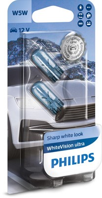 Glödlampa PHILIPS WhiteVision ultra W5W W2,1x9,5d, Bak - P1239682 - 1239682 - OE 000000 000853, 0000000W5W, 00000W5W