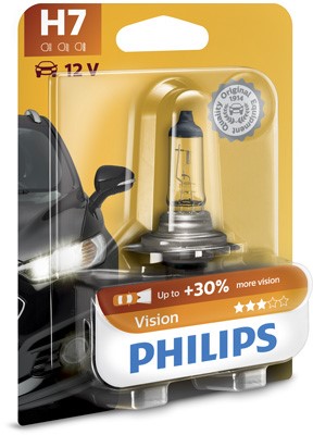 Halogenlampa PHILIPS Vision H7 PX26d - P1239687 - bmw, land rover, alpina, renault trucks, renault, seat, mitsubishi, porsche, toyota, vw, mercedes-be