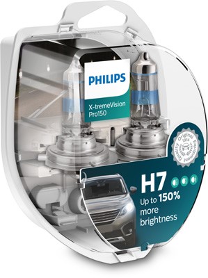 Halogenlampa PHILIPS X-tremeVision Pro150 H7 PX26d - P1239700 - bmw, land rover, alpina, renault trucks, renault, seat, mitsubishi, porsche, toyota, v