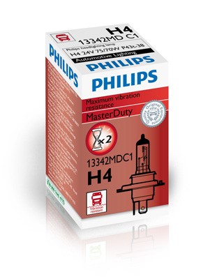 PHILIPS Halogenlampa PHILIPS MasterDuty H4 P43t-38 24V - P1239703 - mercedes-benz - OE 072601 024802, 100151696, 135 4889