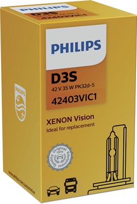 PHILIPS Xenonlampa PHILIPS Xenon Vision D3s PK32d-5 - P1239715 - land rover, jeep, volvo, dodge, seat, kia, chevrolet, porsche, vw, mercedes-benz, jag
