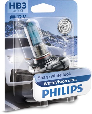 Halogenlampa PHILIPS WhiteVision ultra HB3 P20d - P1239748 - cadillac, bmw, honda, land rover, jeep, volvo, subaru, alpina, suzuki, saab, renault, in