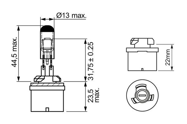 BOSCH Halogenlampa BOSCH Pure Light WS H27w/1 PG13 12V - P691195 - hyundai i30 kombi, ix20, ix35, ix35 van, kia sportage iii, ssangyong rodius i