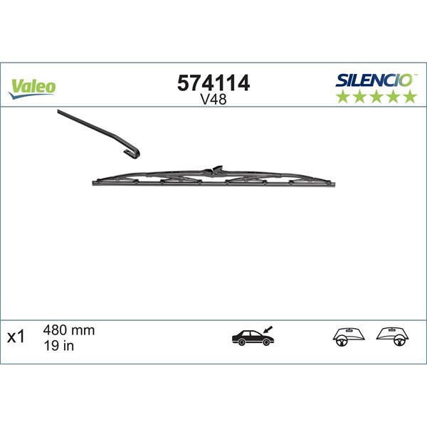 VALEO Torkarblad, Fram, Bak, Tvåsidig, Förarsida, Mitt - P1263081 - abarth, alfa romeo, audi, chevrolet, citroën, daewoo, daihatsu, ferrari, fiat, for