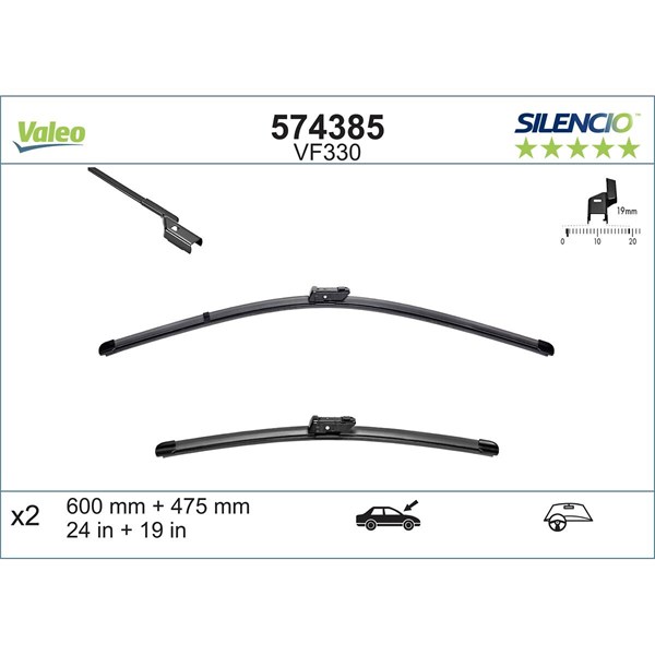 VALEO Torkarblad, Förarsida, Passagerarsida - P1258120 - lynk & co, skoda, vw - OE 1K8998002, 1Q195542503C, 1Q1955425A