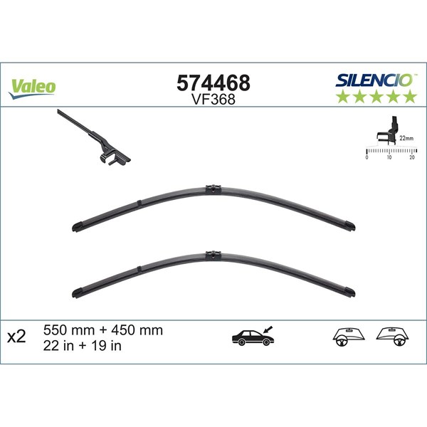 VALEO Torkarblad, Förarsida, Passagerarsida - P1258132 - mercedes-benz, opel, vauxhall - OE 2048201345, 2048203800, 6272279